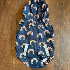Lucy and Co Navy Rainbow Dog Raincoat